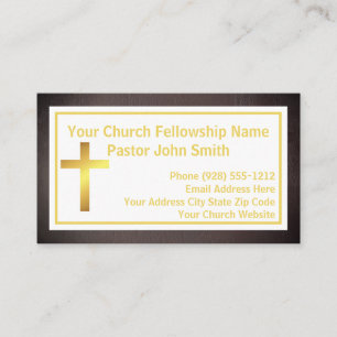 Church Pastor Grunge Black Gold Business Card