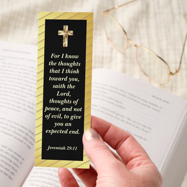 Church Pastor Lined Gold Bible Verse Bookmarks (Hand)