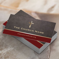 Church Pastor Modern Leather Gold Holy Cross