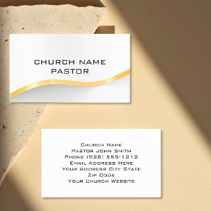 Church Pastor Modern Silver Gold Christian Business Card
