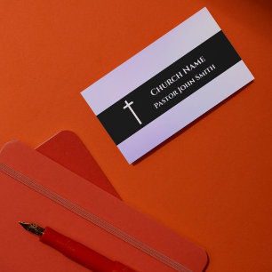 Church Pastor Purple Black Christian Business Card
