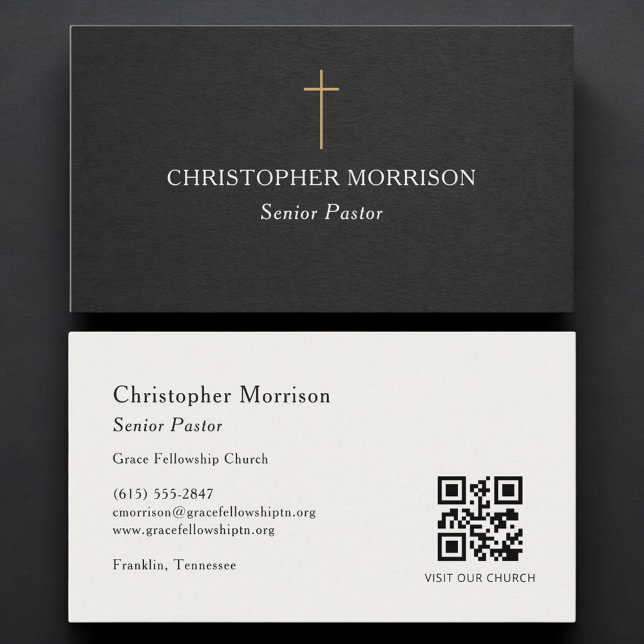 Church Pastor QR Code Business Card (Creator Uploaded)