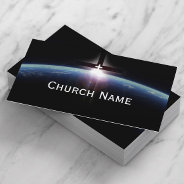 Church Pastor Space Holy Cross Light Business Card at Zazzle