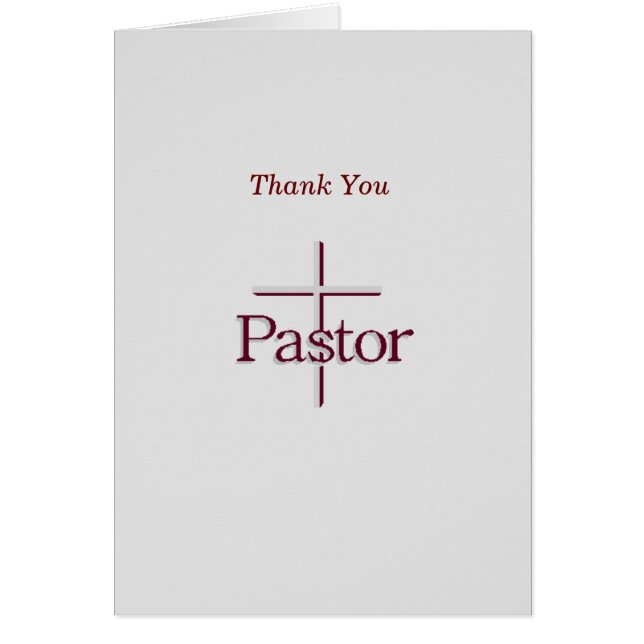 Church Pastor Thank You Gray Cross (Front)