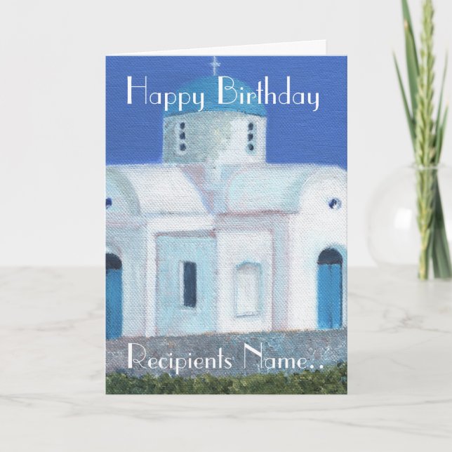 Church Picture Personalised Happy Birthday Card (Front)