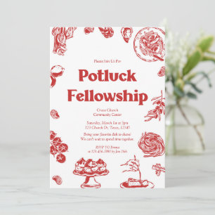 Church Potluck Fellowship Gathering Invitation