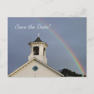 Church Rainbow Save the Date Announcement Postcard