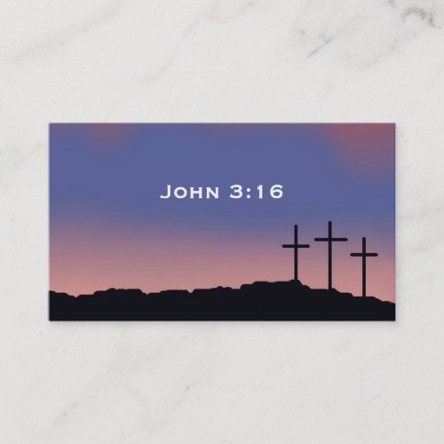 Church  Religious Three crosses Sunset sky Busine Business Card