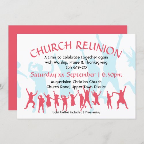 CHURCH REUNION Modern Customizable Deep Pink Invitation