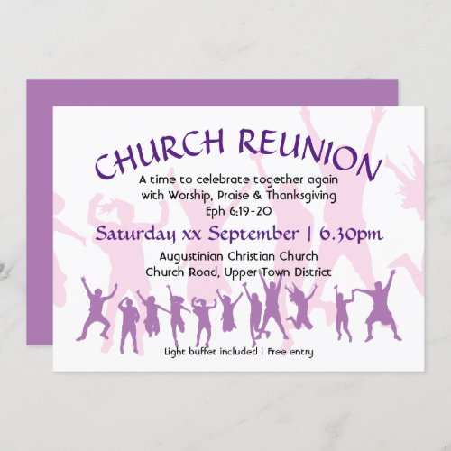 CHURCH REUNION Modern Customizable Mauve Invitation