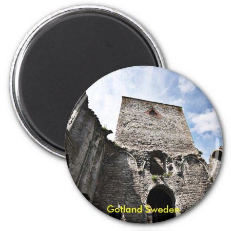 Church Ruins In Visby Sweden, Gotland Sweden Magnet