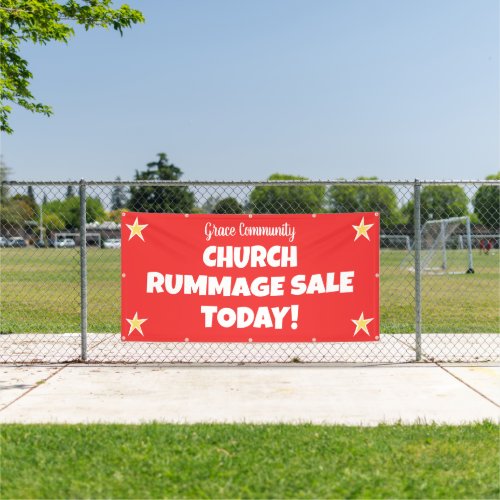 Church Rummage Sale Custom Red Banner