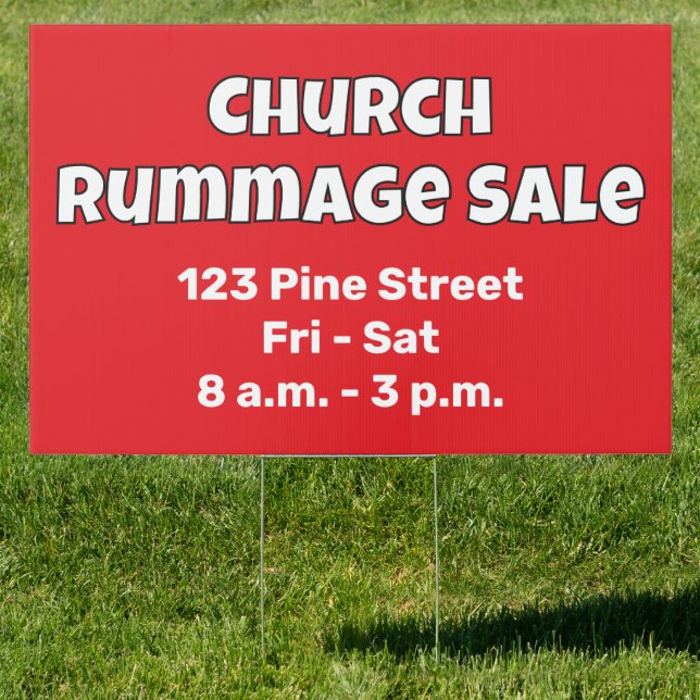 Church Rummage Sale Yard Sign (Insitu)