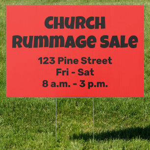 Church Rummage Sale Yard Sign