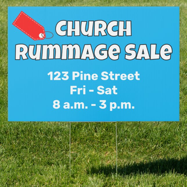 Church Rummage Sale Yard Sign (Insitu)