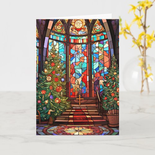 Church Sanctuary at Christmas Card