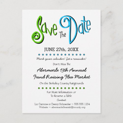 Church School Business Event Save the Date Announcement Postcard