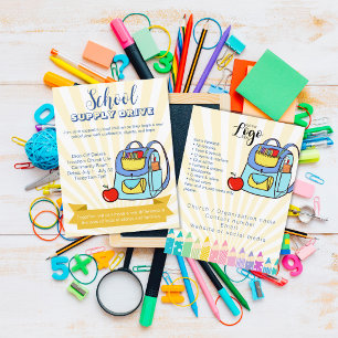 Church School Supply Drive Donation backpack Holiday Postcard