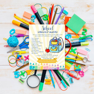 Church School Supply Drive Donation backpack Poster