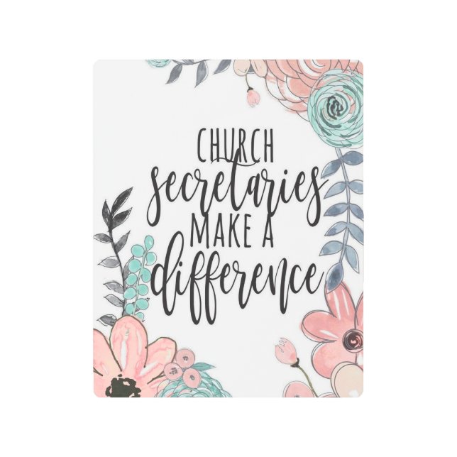 Church Secretaries Metal Art Sign (Front)