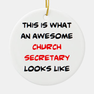 church secretary, awesome ceramic ornament