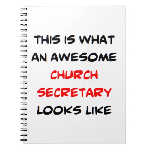 church secretary awesome notebook