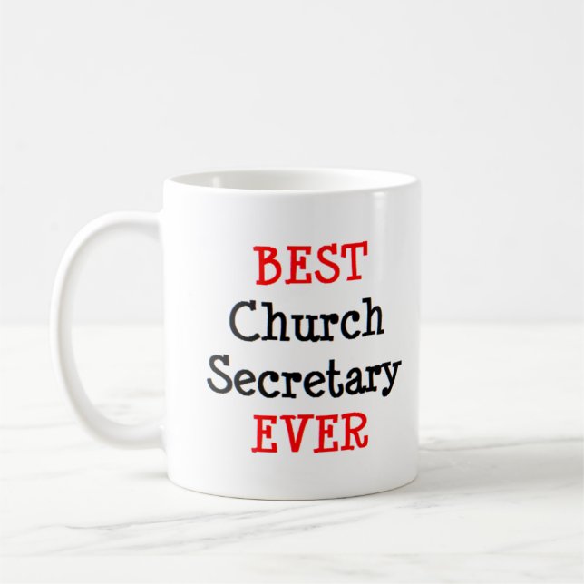 church secretary, best coffee mug (Left)