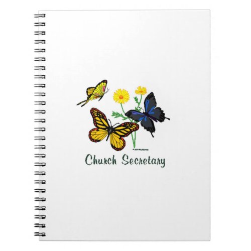 Church Secretary Butterflies Notebook