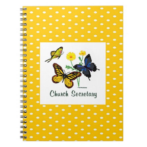 Church Secretary Butterflies Notebook