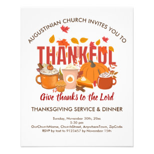 CHURCH SERVICE AND Thanksgiving Dinner Flyer