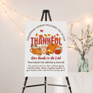 CHURCH SERVICE AND Thanksgiving Dinner Welcome Foam Board