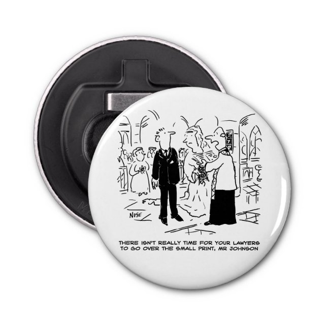 Church Service Wedding Vicar Says No to Lawyers Bottle Opener (Front)
