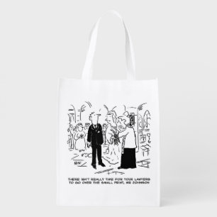 Church Service Wedding Vicar Says No to Lawyers Grocery Bag