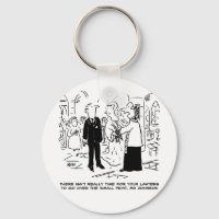 Church Service Wedding Vicar Says No to Lawyers Keychain