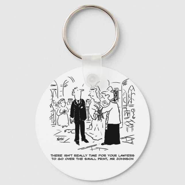 Church Service Wedding Vicar Says No to Lawyers Keychain (Front)