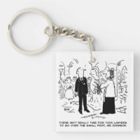 Church Service Wedding Vicar Says No to Lawyers Keychain