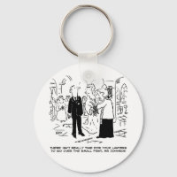 Church Service Wedding Vicar Says No to Lawyers Keychain