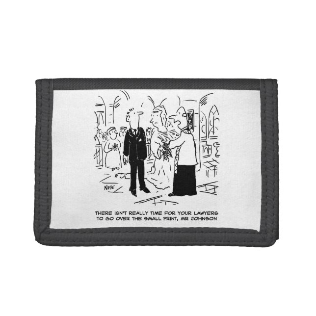 Church Service Wedding Vicar Says No to Lawyers Trifold Wallet (Front)