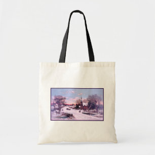 Church Services on Christmas Eve Morning Tote Bag