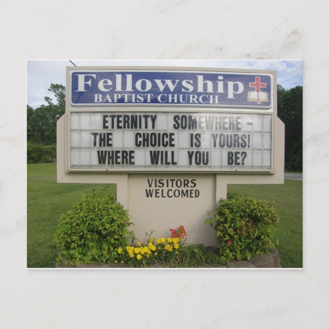 Church Sign Postcard (Front)