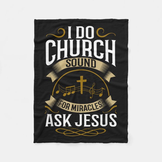 Church Sound Engineer O System Music Christian  Fleece Blanket (Front)