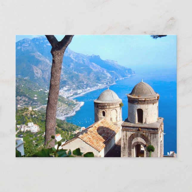 Church spires on the Amalfi coast Postcard (Front)