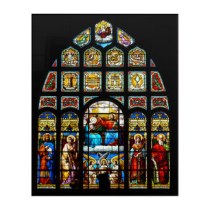Church stained glass window acrylic print