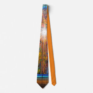 Church stained glass window neck tie