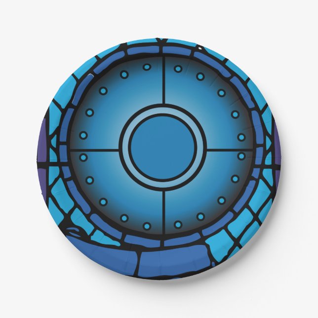Church Stained Glass Window Paper Plates (Front)