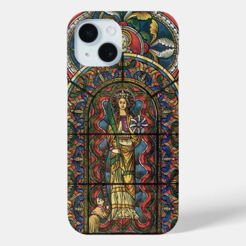 Church Stained Glass Window Vintage Architecture iPhone 15 Case