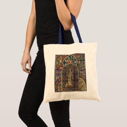 Church Stained Glass Window Vintage Architecture Tote Bag