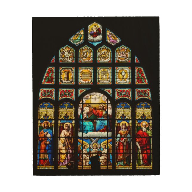 Church Stained Glass window  Wood Wall Art (Front)