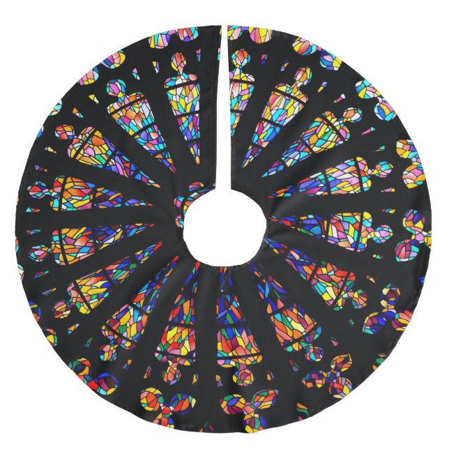 church stained glass windows colors brushed polyester tree skirt (Front)