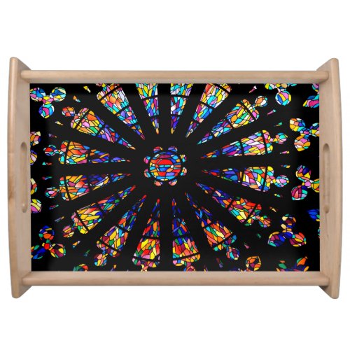 church stained glass windows colors serving tray